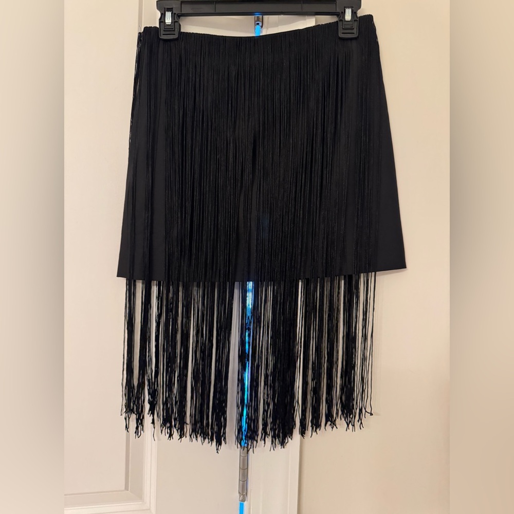 Elegant Black Fringe Skirt/ New without tag/ never worn/ size 4